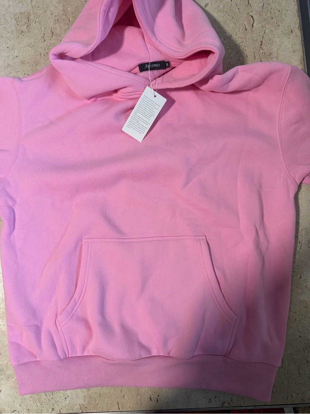 Automet Oversized Pink Fleece Lined Hoodie/Sweatshirt  Pullover Size Medium - Picture 3 of 5